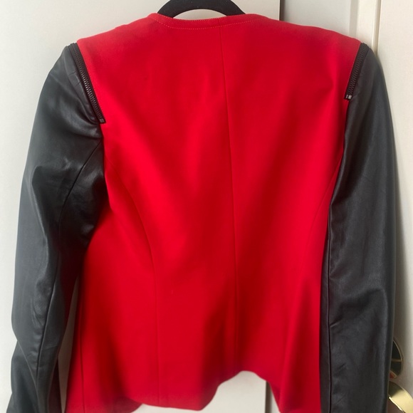 Red and black leather blazer- VINCE CAMUTO - Picture 5 of 10